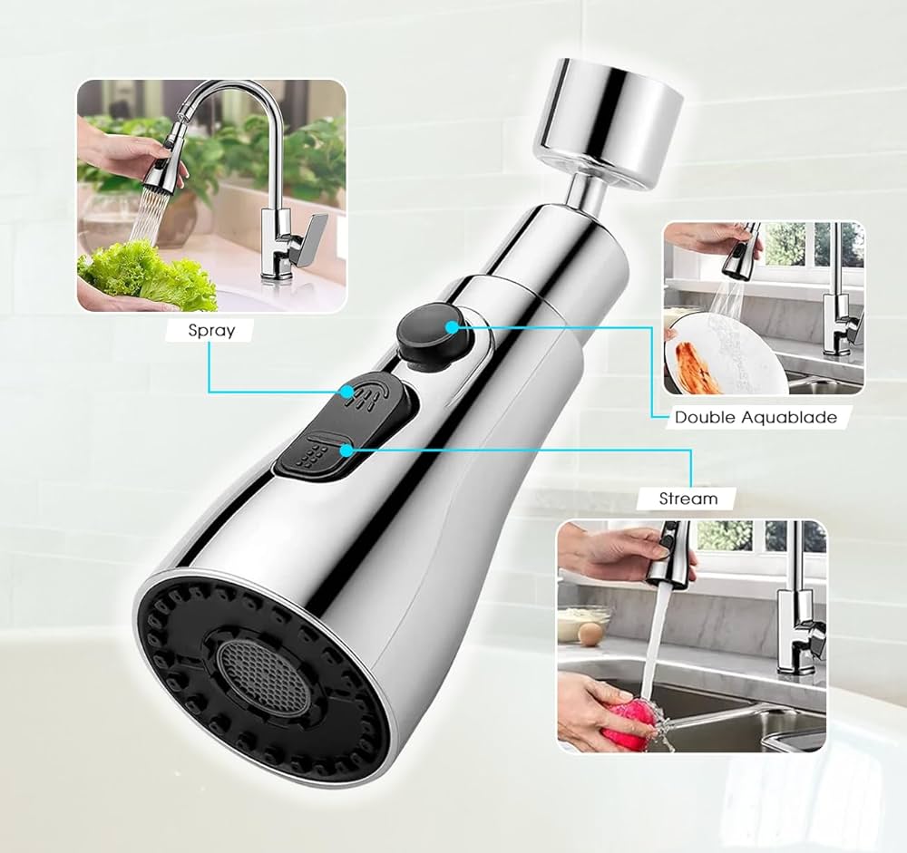 360° Flexible Faucet Extender – Splash-Free Water Flow & Easy Cleaning Tool